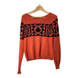 Volcom Orange Retro Sweater Spirit Animal Sz Medium